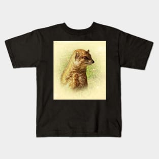 Yellow mongoose portrait Kids T-Shirt